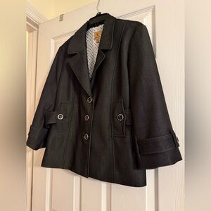 Kasper Women’s Charcoal Gray belted blazer